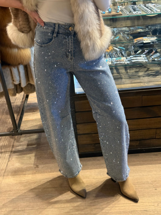 NEW!! The Westgate Light Denim Barrel Rhinestone Jean