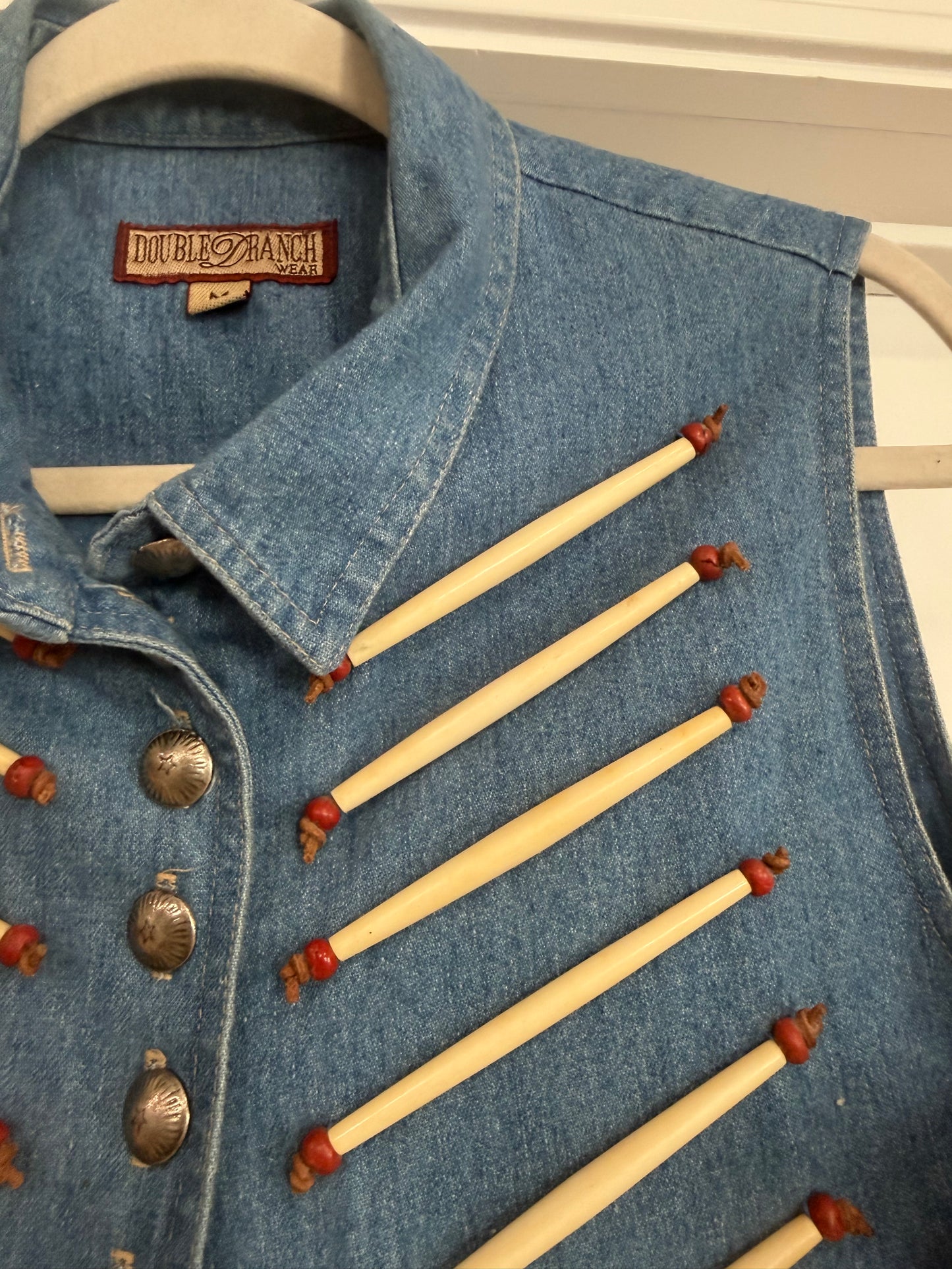 Vintage Double D Ranch Denim Vest Size Medium