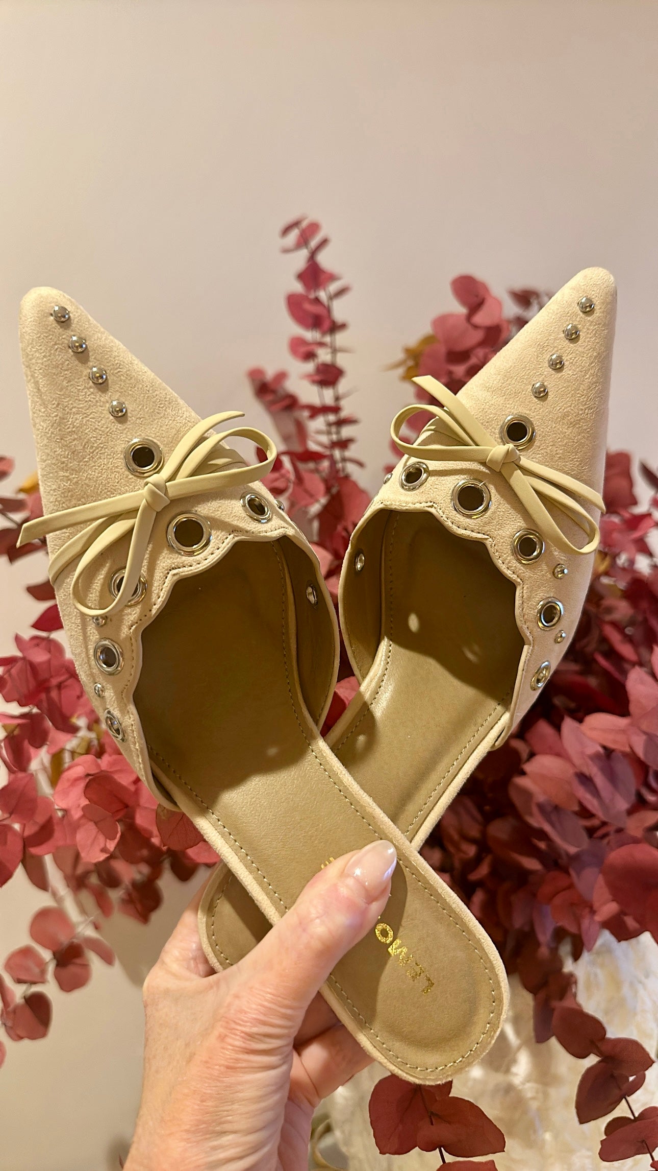 FINAL SALE!! Charisma Eyelet Kitten Heel in Taupe