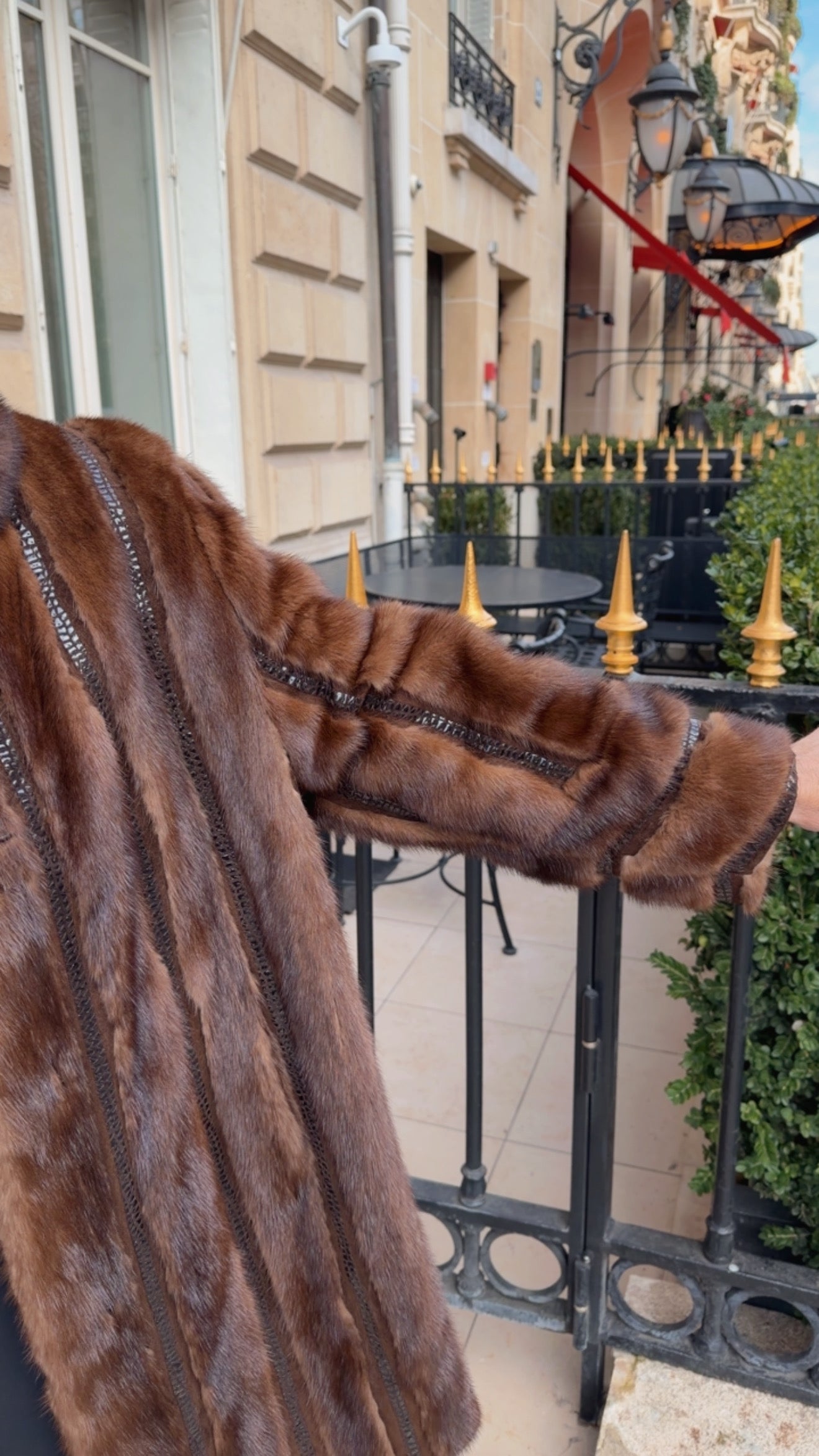 #39 Vintage Demi Buff Mink w/ Leather Details Coat Size Medium
