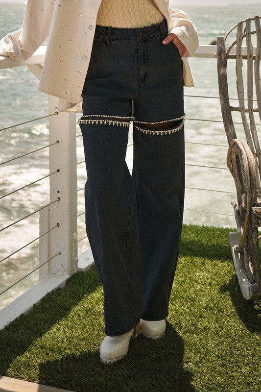 AS SEEN ON TAYLOR!! The Nikki Black Denim Rhinestone Jean