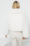 NEW!! Knock Out Cropped Faux Fur Jacket in Winter White