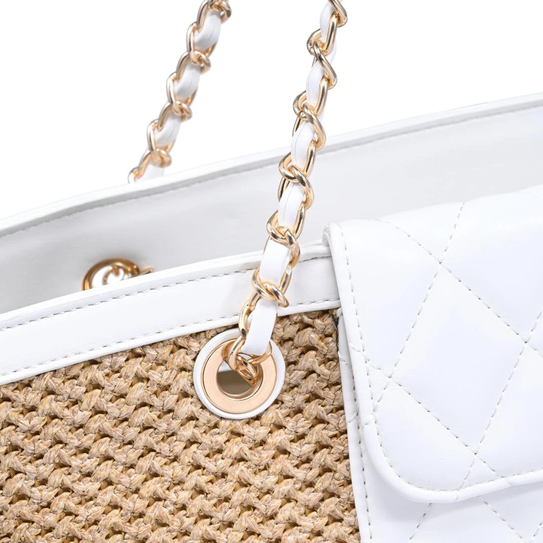 "Portofino" Straw Tote in White