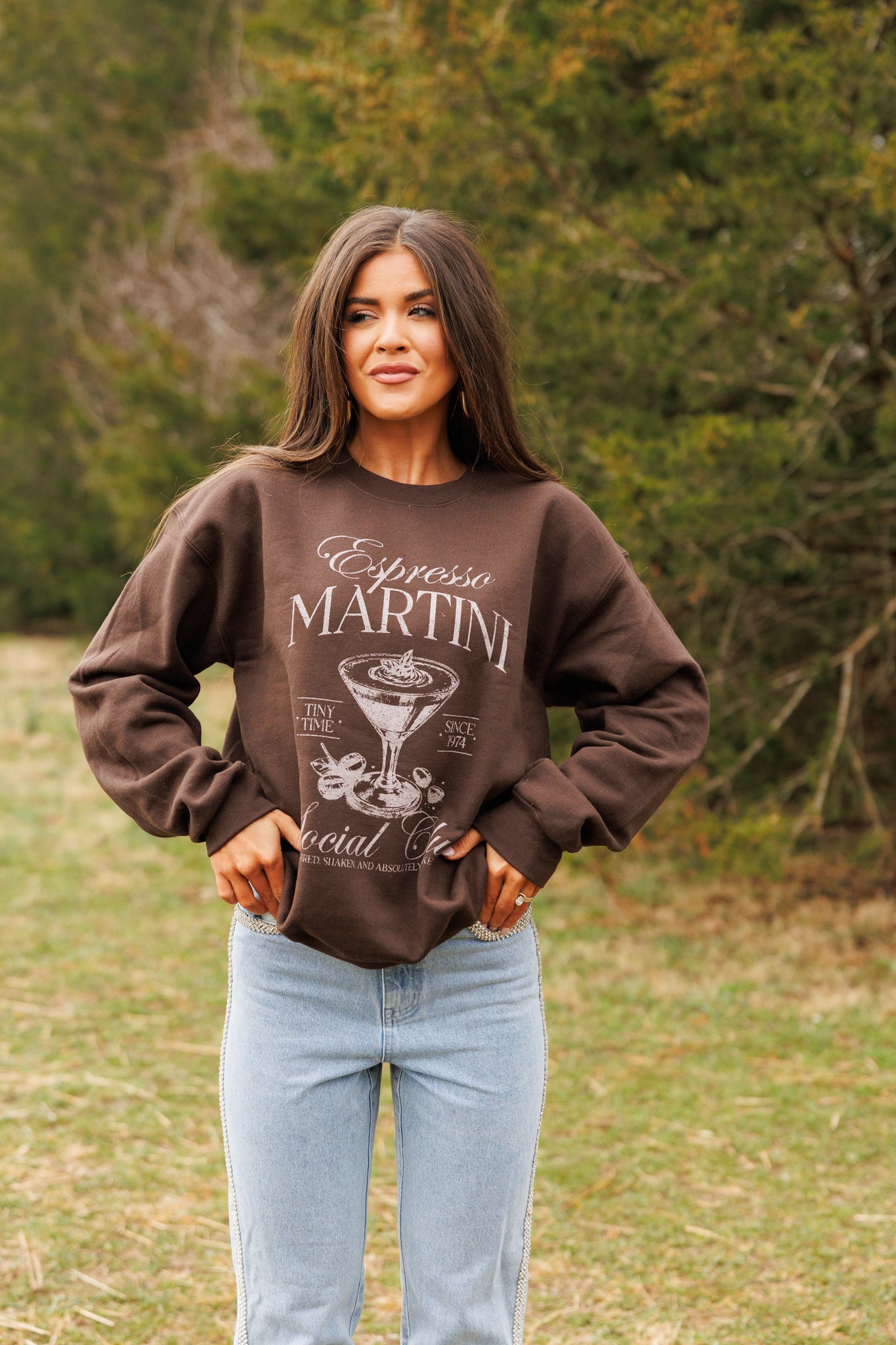 NEW!! Espresso Martini Social Club Sweatshirt in Brown