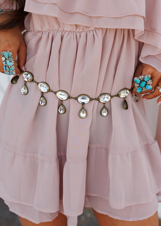 "Desert Diamond" Chain Belt in Gold