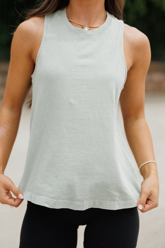 "Essentials" Tank in Sage Green