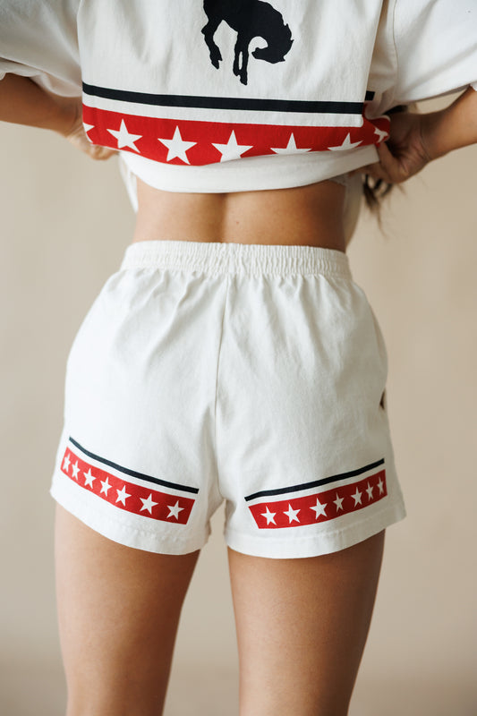 Spangled Heavy Jersey Short in Creme