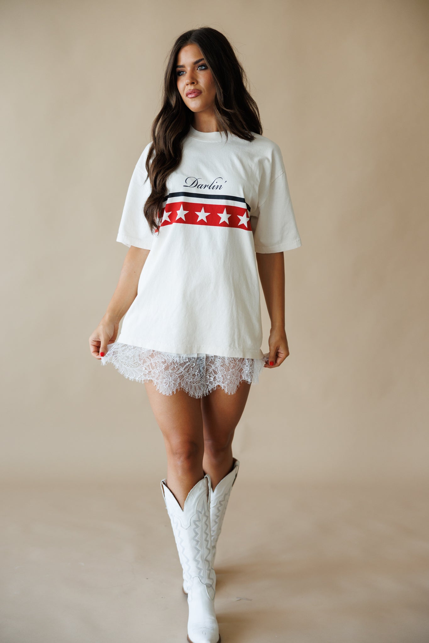 The "Ella" Lace Mini Skirt in White