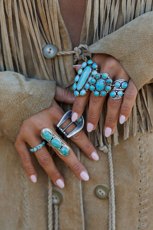 The "Josie" Stacker Kingman Turquoise Ring