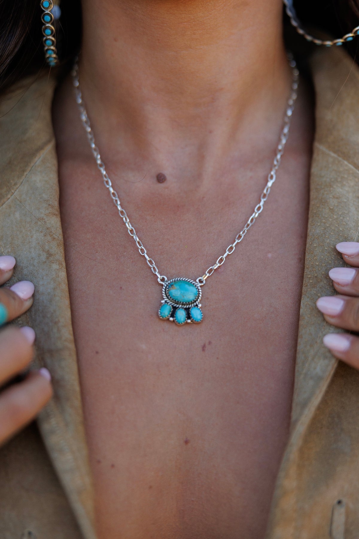 The "Dallas" Kingman Turquoise and Sterling Silver Necklace