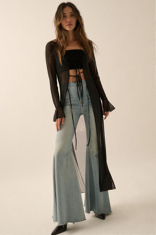 NEW!! Rose Sheer Mesh Kimono