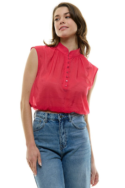 FINAL SALE!! Paloma Button Up Tank in Red