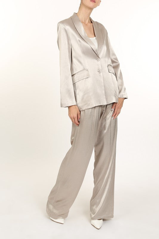 FINAL SALE!! The "Honore" Satin Blazer Pant Set