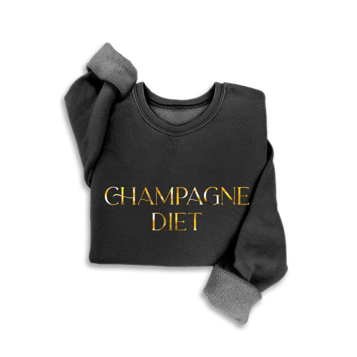 NEW!! "Champagne Diet" Sweatshirt in Mineral Black
