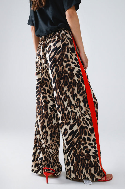 IN STOCK!! Leopard Straight Pants With Red Stripes
