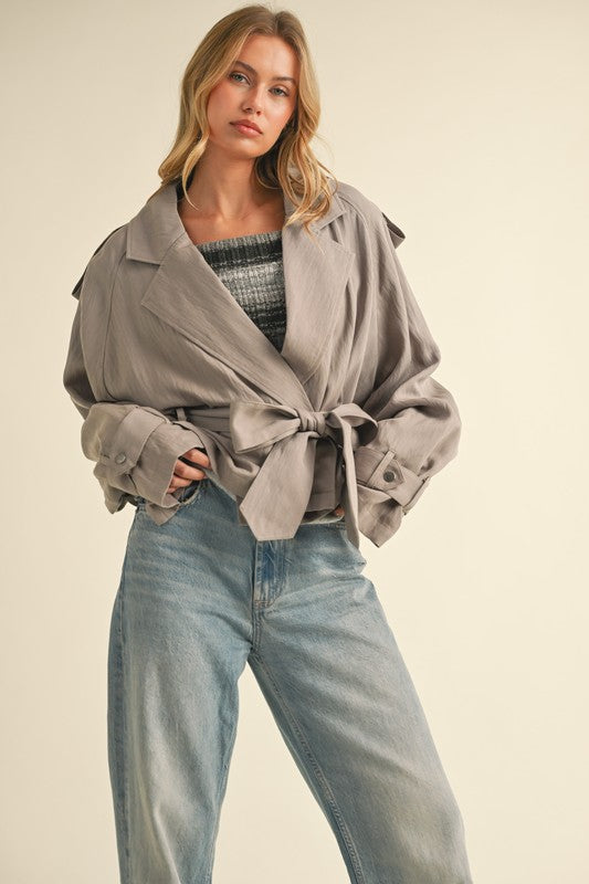 NEW!! The "Maven" Cropped Belted Trench