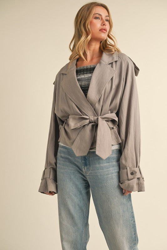 NEW!! The "Maven" Cropped Belted Trench