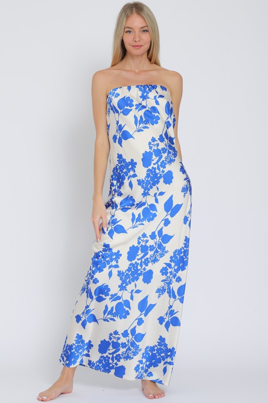 FINAL SALE!! French Riviera Strapless Maxi Dress