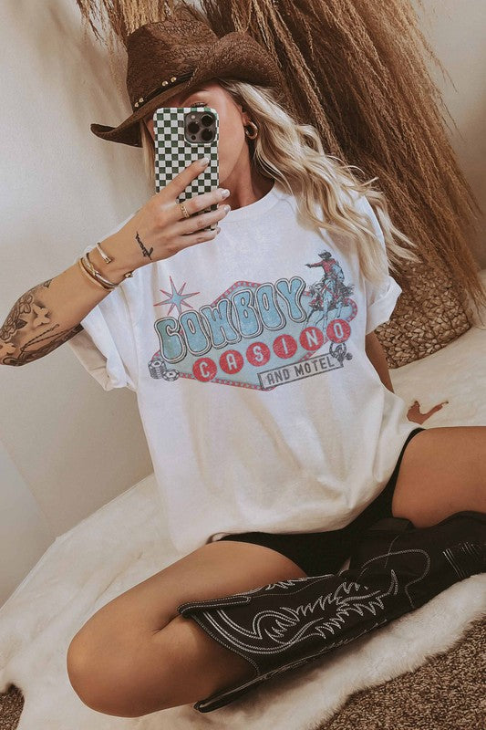 NEW!! "Cowboy Casino" Oversized Graphic Tee