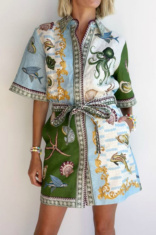 FINAL SALE!! The "Nautical" Button Up Mini Dress