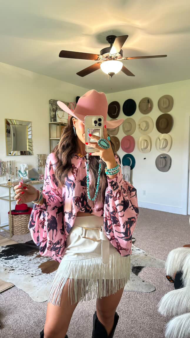 NEW!! "Smokeshow" Fringe Belted Mini Skirt