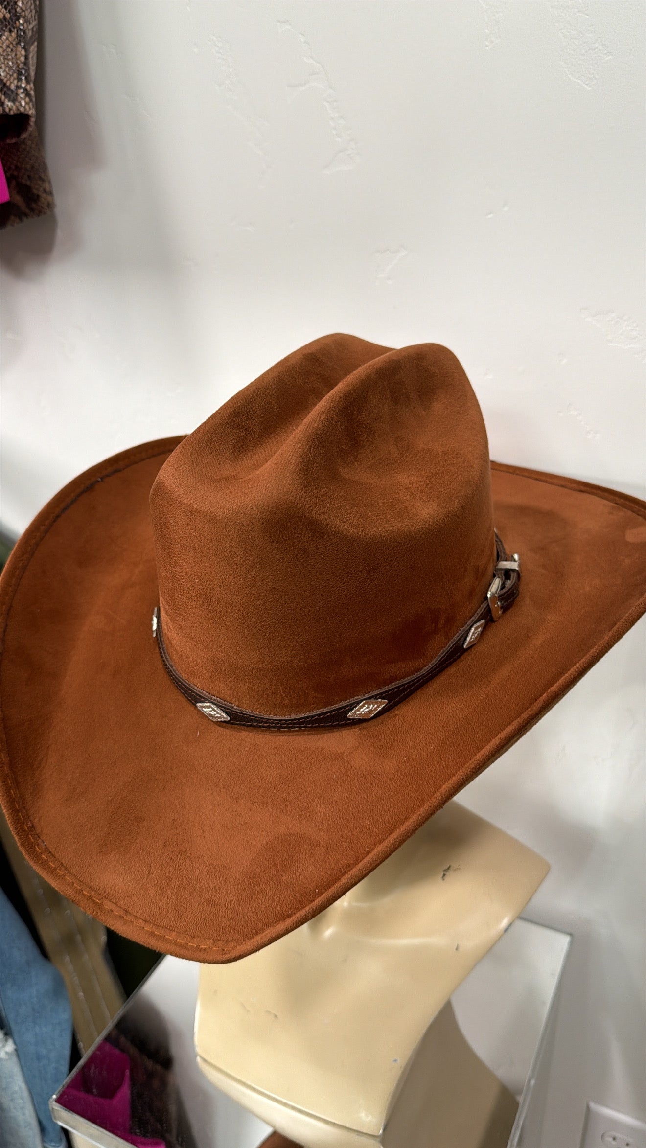 NEW!! The "Dolly" Faux Suede Cowboy Hat in Brown