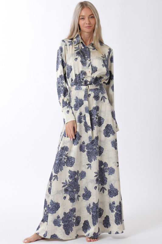 NEW!! "Lexington" Long Sleeve Belted Maxi Dress