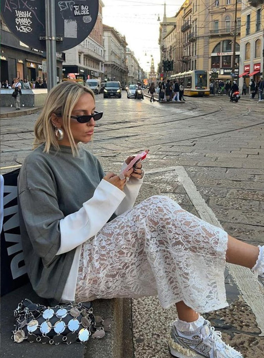 FINAL SALE!! The Lainey White Lace Maxi Skirt w/out Liner