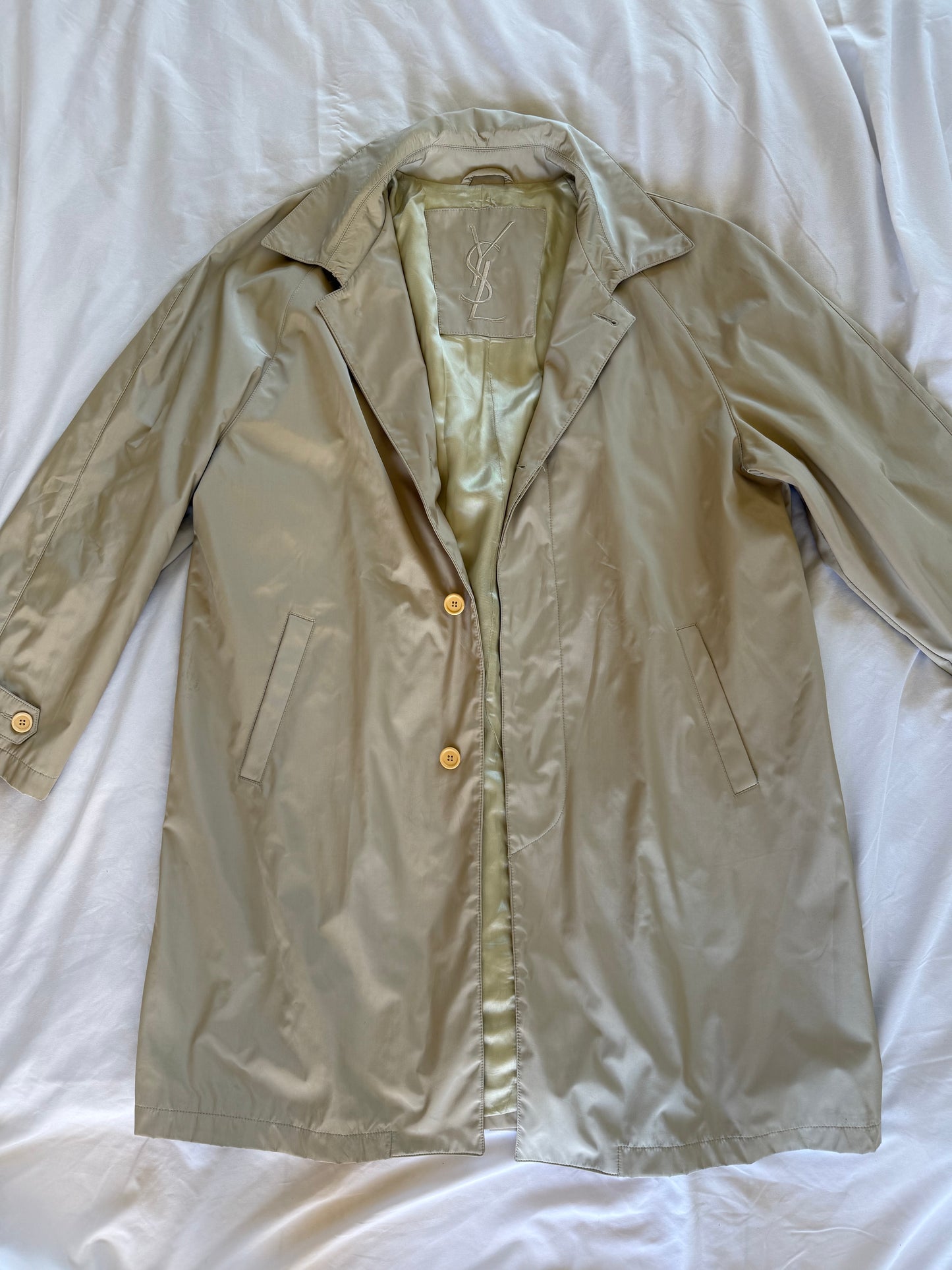 NEW!! Vintage Yves Saint Laurent Rain Coat Size Large