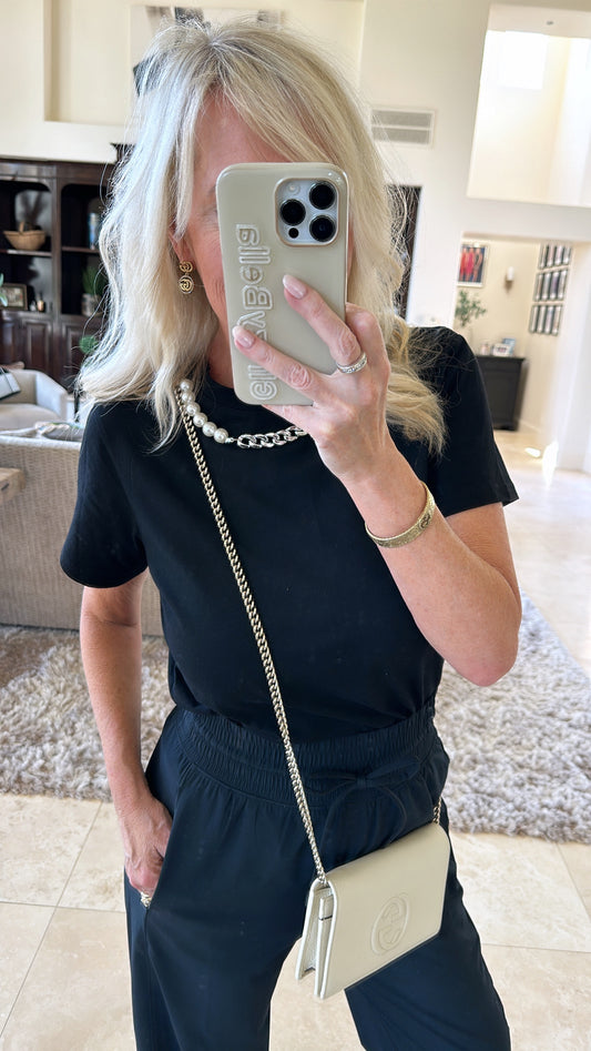 FINAL SALE!! Pearl Chain Tee in Black