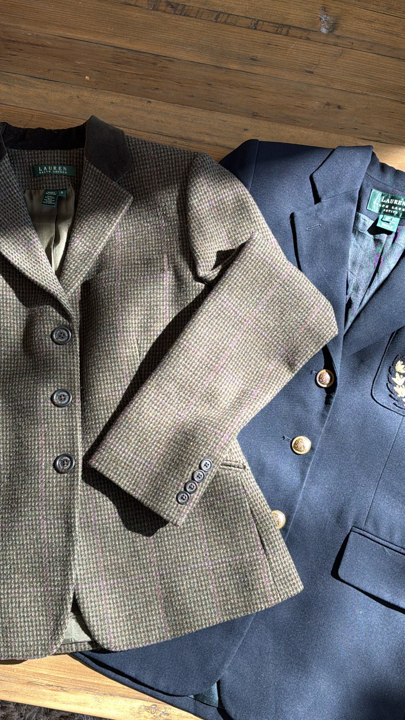 NEW!! Vintage Ralph Lauren Navy Crest Blazer Size 12