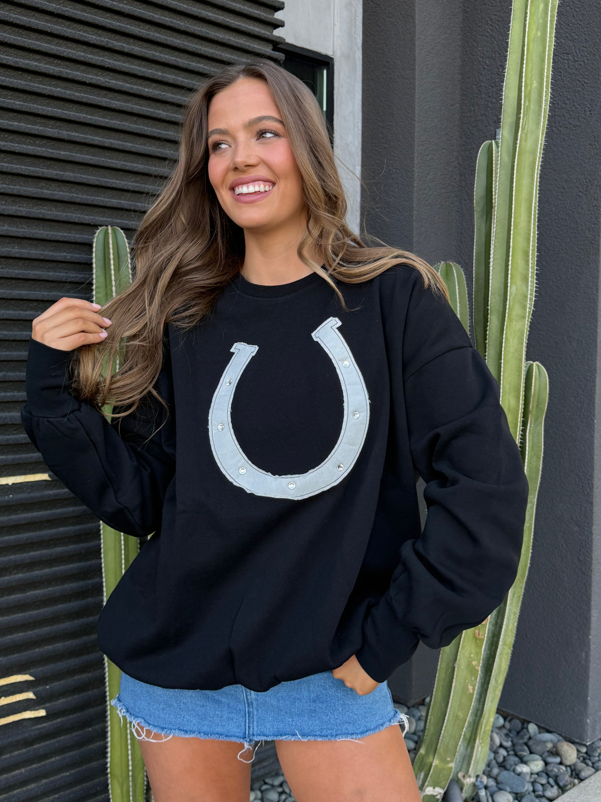 Horseshoe Sweatshirt in Black