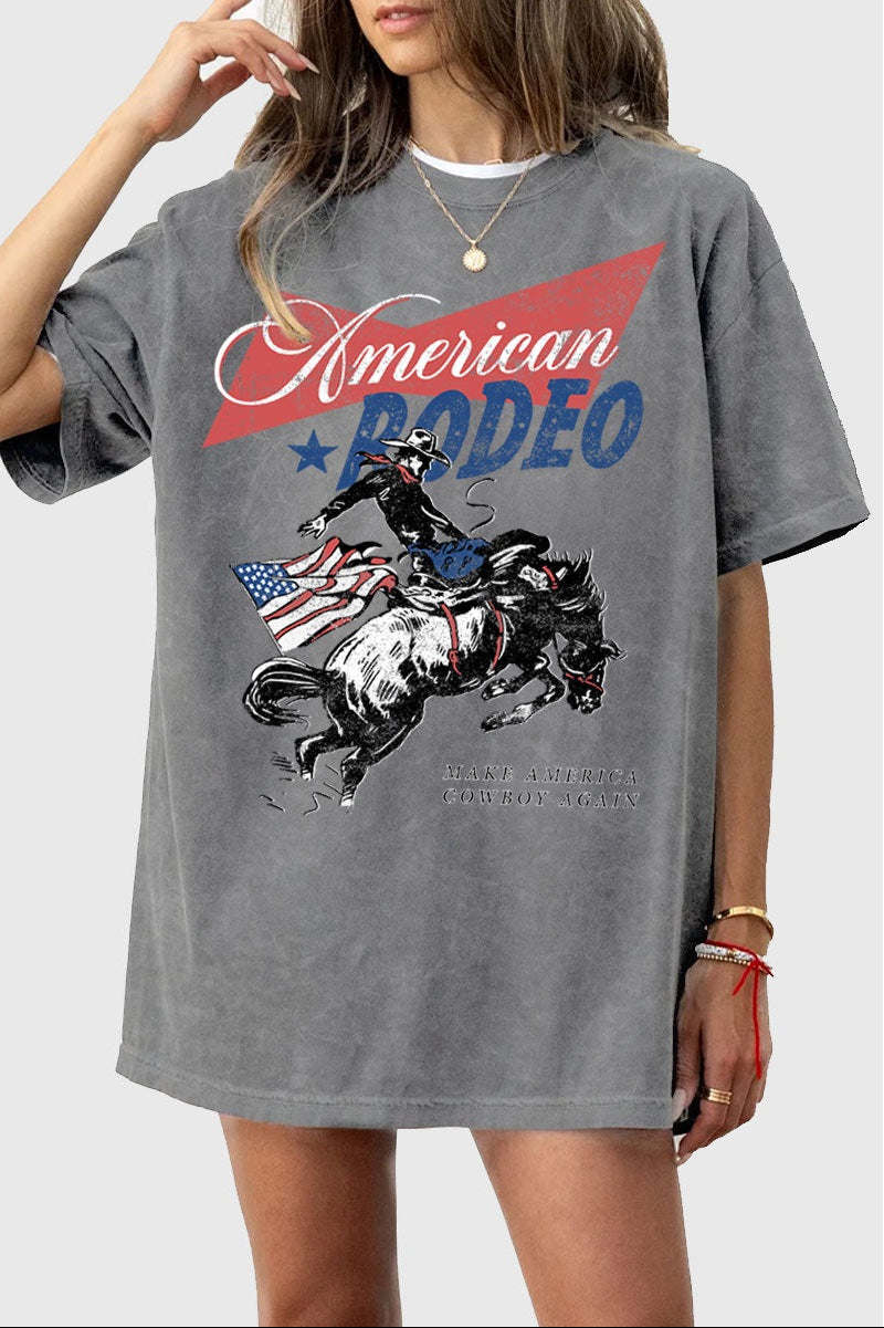 American Rodeo Tee in Mineral Grey