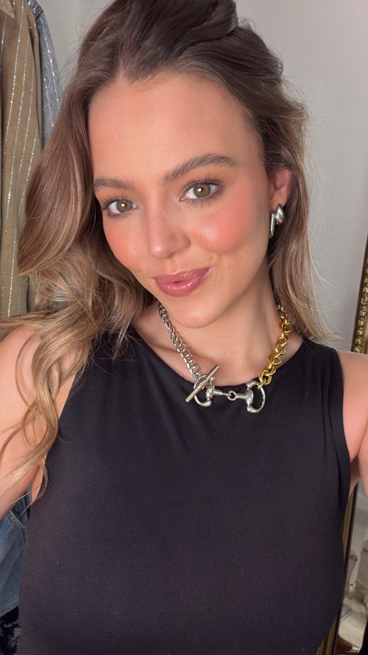 NEW!! Two Tone Snaffle Bit Toggle Necklace