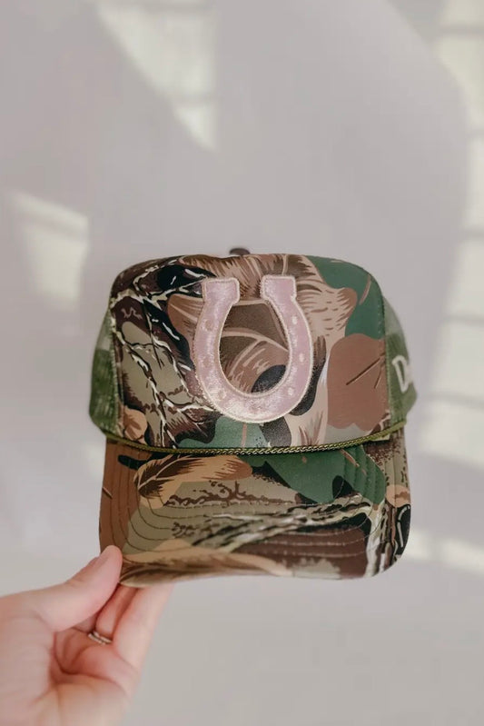 NEW!! Velvet Embroidered Horseshoe Trucker