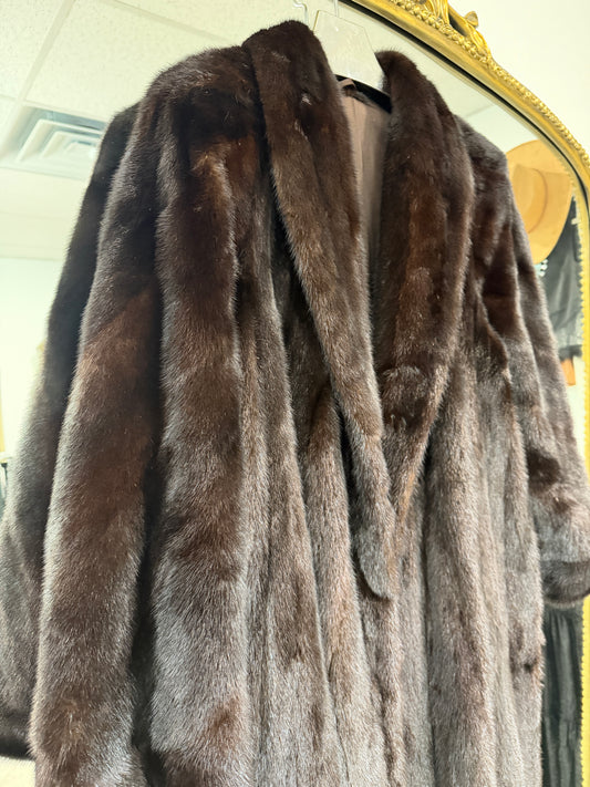 #34 Vintage Mahogany Mink Coat Size M/L