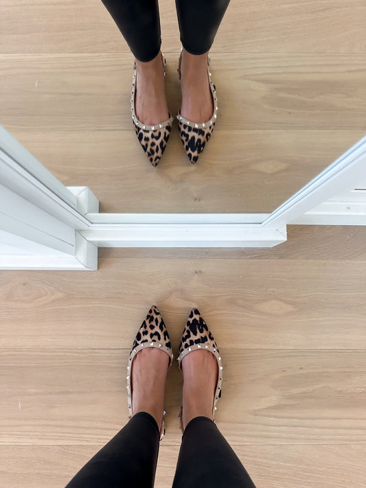 FINAL SALE!! Leopard Studded Flats