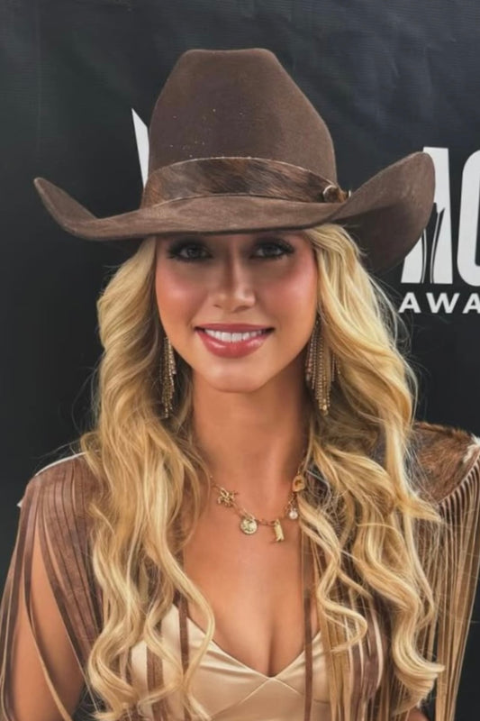 NEW!! A GB Original “Cowhide” Hatband in 3 Colors, as seen on Lilyan Cole at the ACM Awards!