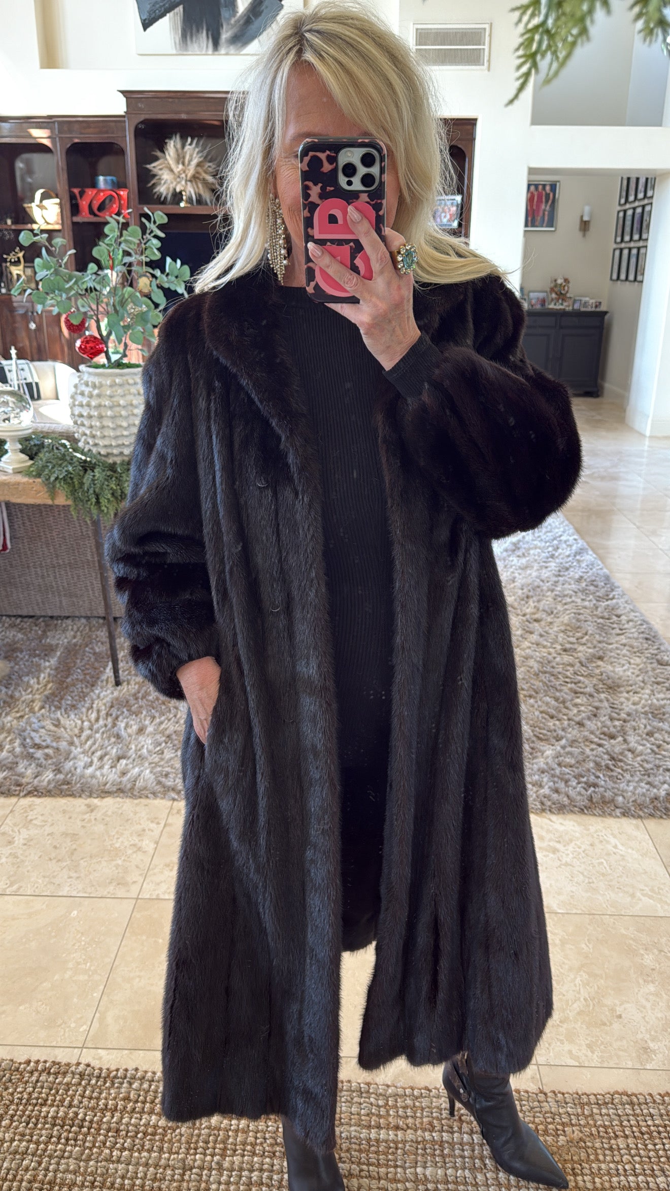 #25 Vintage Mahogany Mink Fur Coat