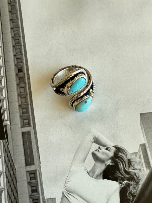 NEW!! "Horizon" Adjustable Kingman Turquoise Ring