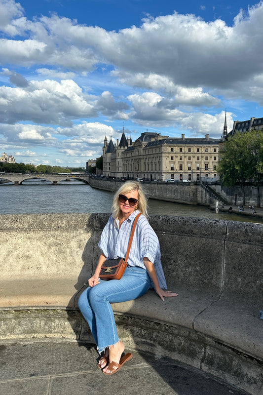 FINAL SALE!! Jordan Striped Button Down Top in Blue