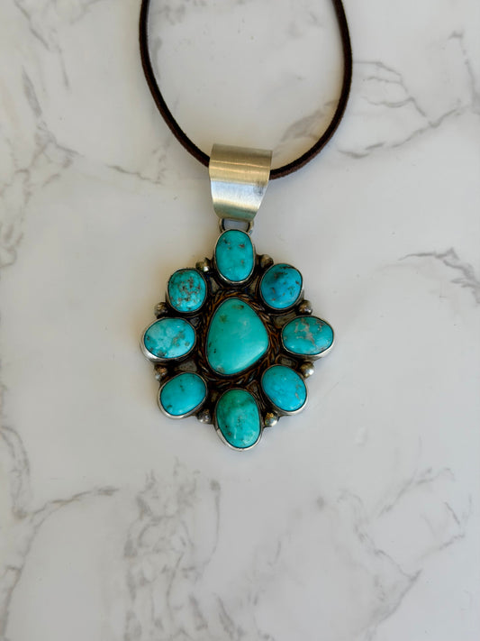 The “Wren" Kingman Turquoise and Sterling Silver Necklace
