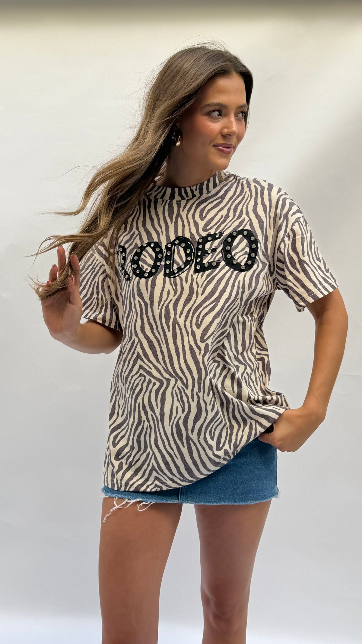 Rodeo Zebra Embellished Tee