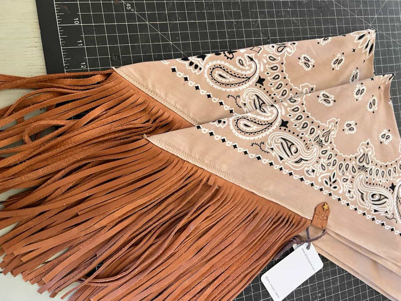 Leather Fringe & Star Bandana in 2 Colors