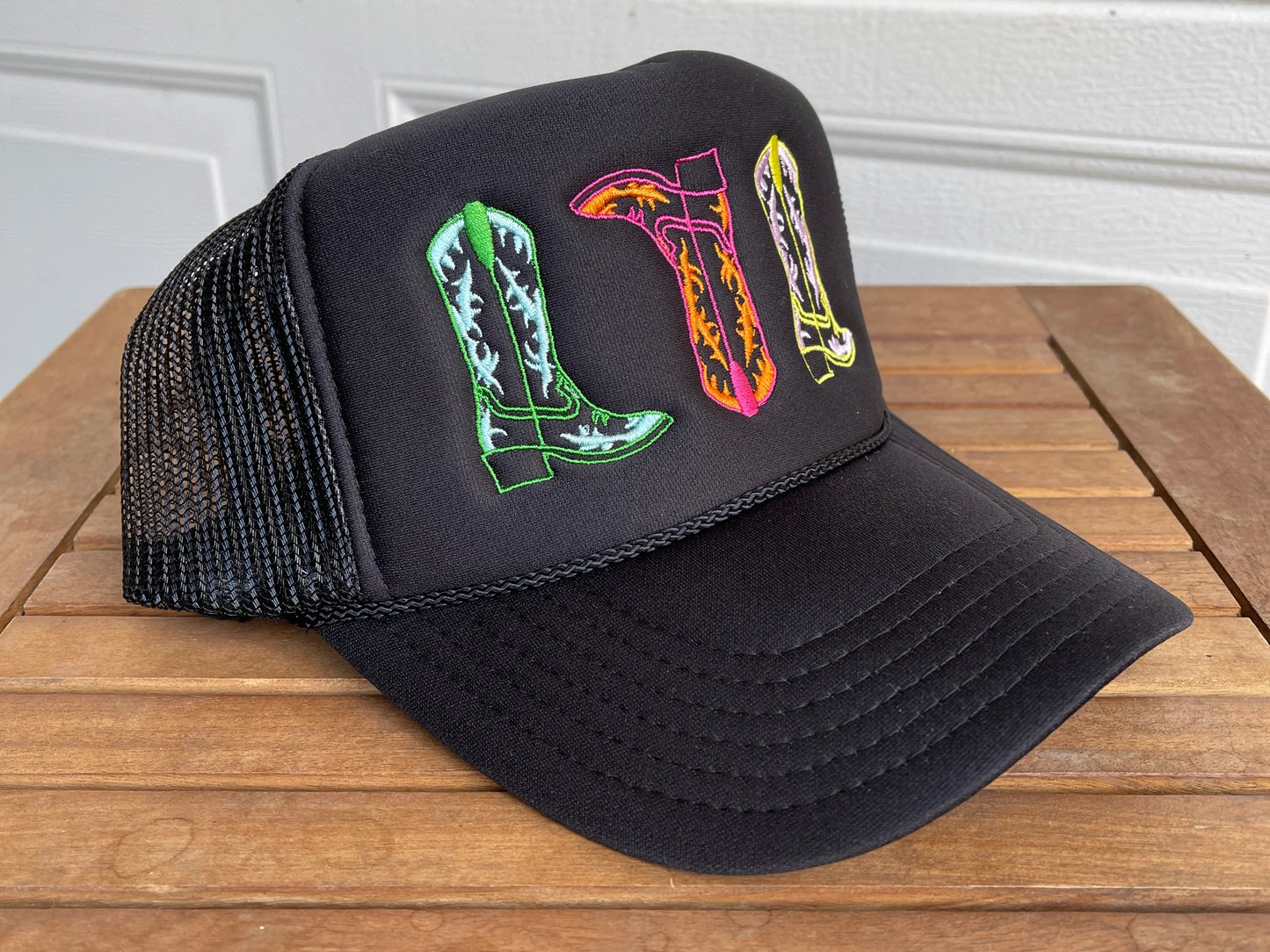 NEW!! Colorful Embroidered Cowboy Boot Hat in 3 Colors