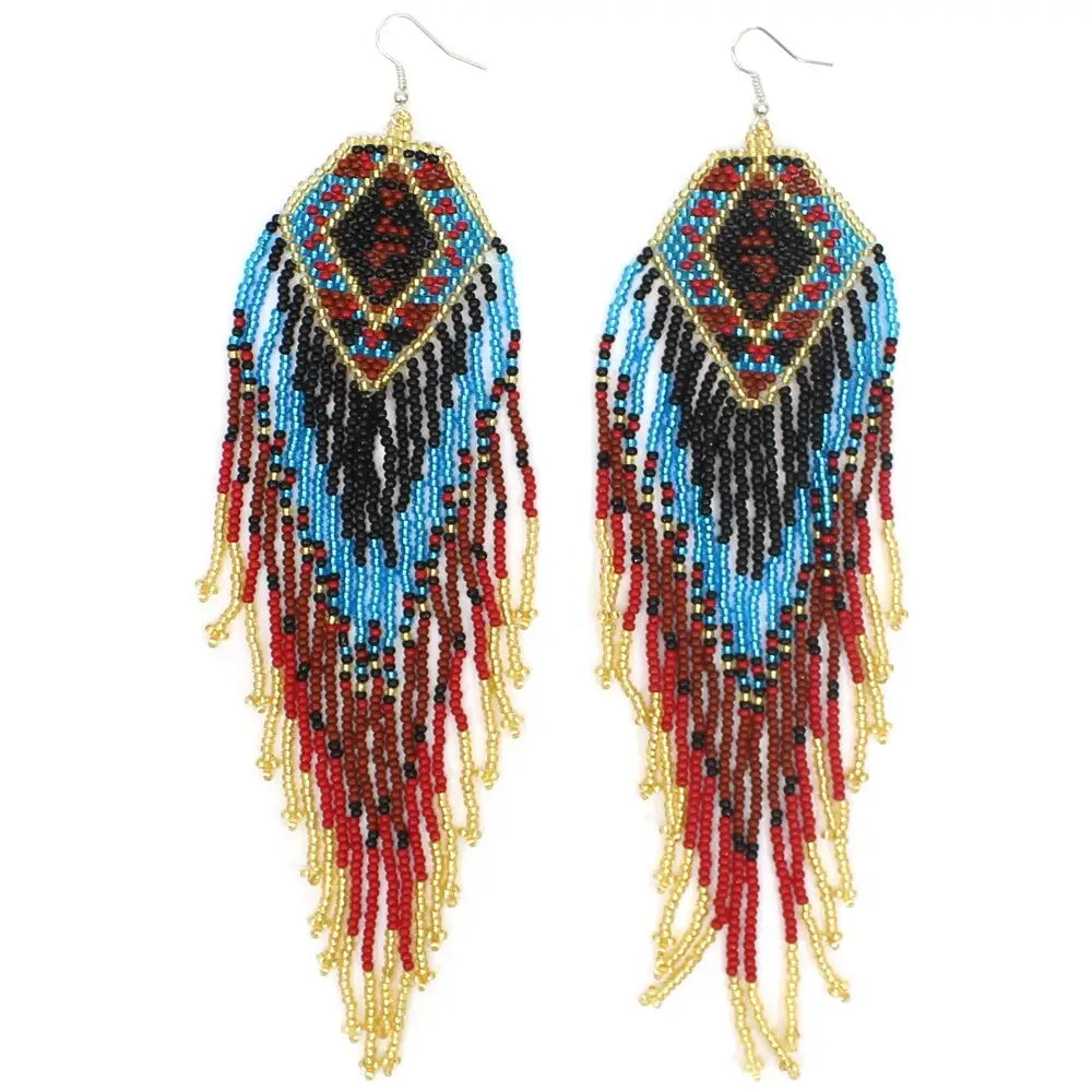 "Canyon" Beaded Fringe Earrings