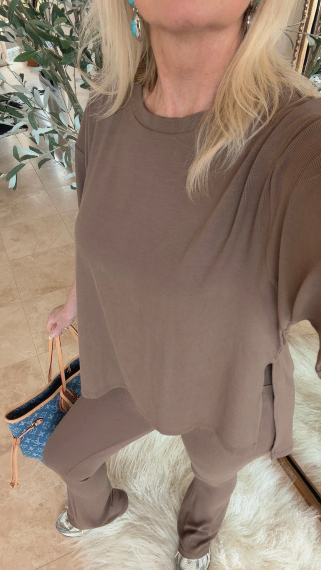 NEW!! All Weekend Long Pant Set in Taupe Brown