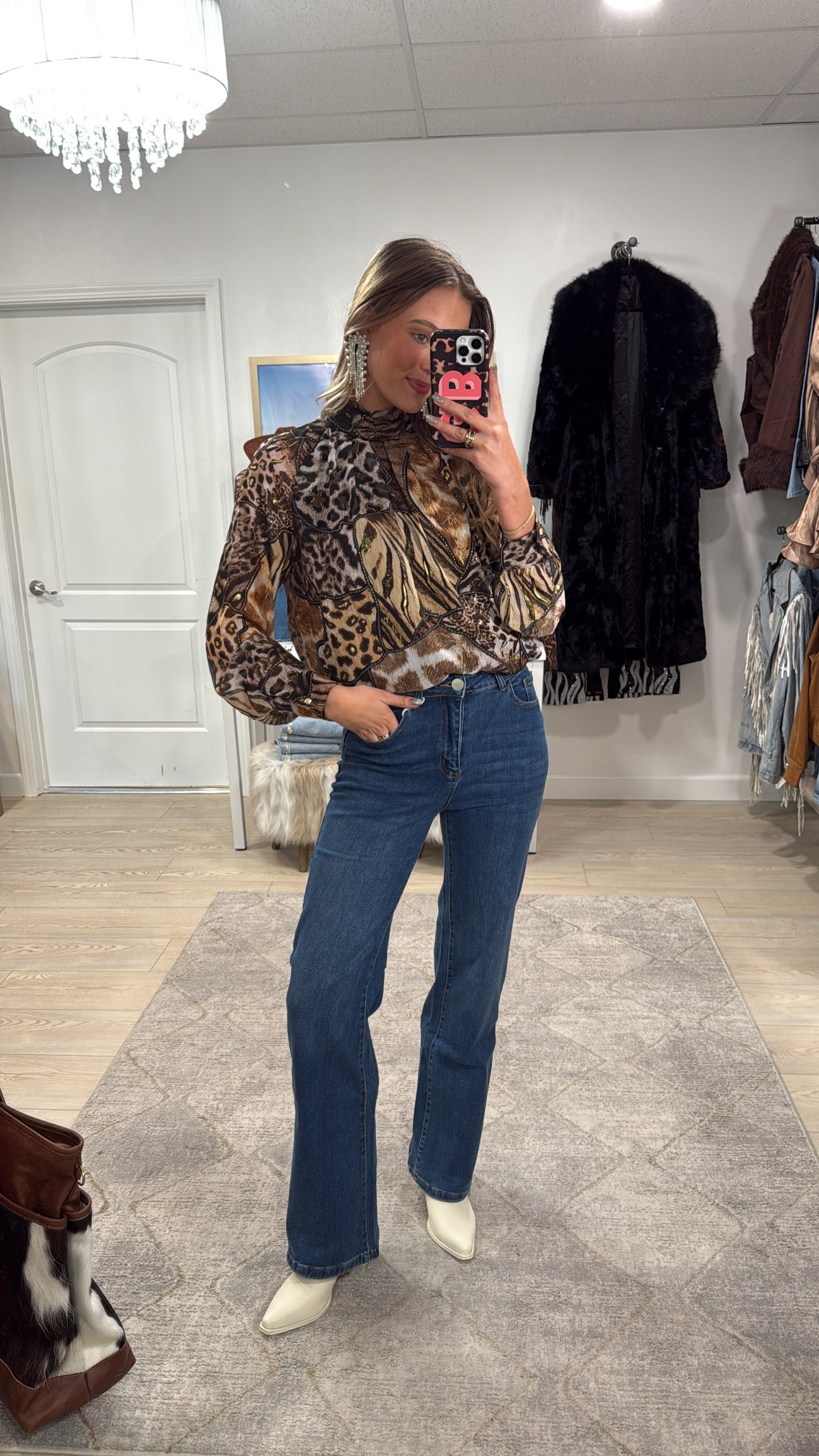 NEW!! "After Dark" Animal Print Metallic Top