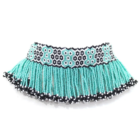 "Empire" Beaded Choker in Turquoise