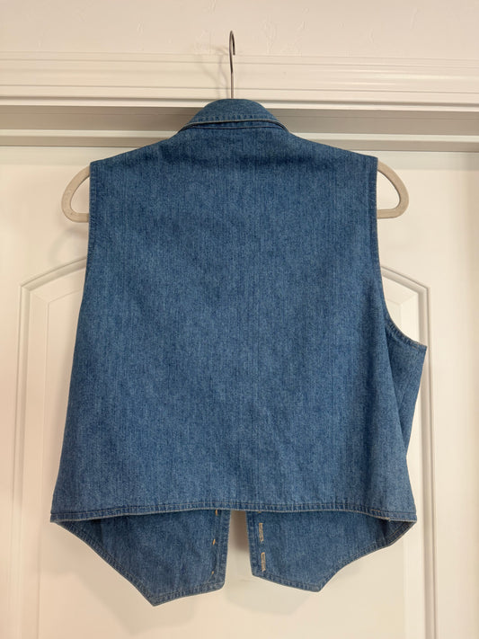 Vintage Double D Ranch Denim Vest Size Medium